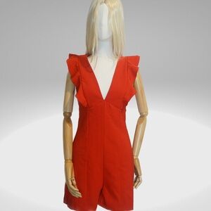 Ela colombian brand, Red Mini Jumpsuit with Ruffles, NTW